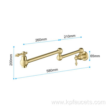 Matte Brushed Gold Folding Pot Filler Faucet